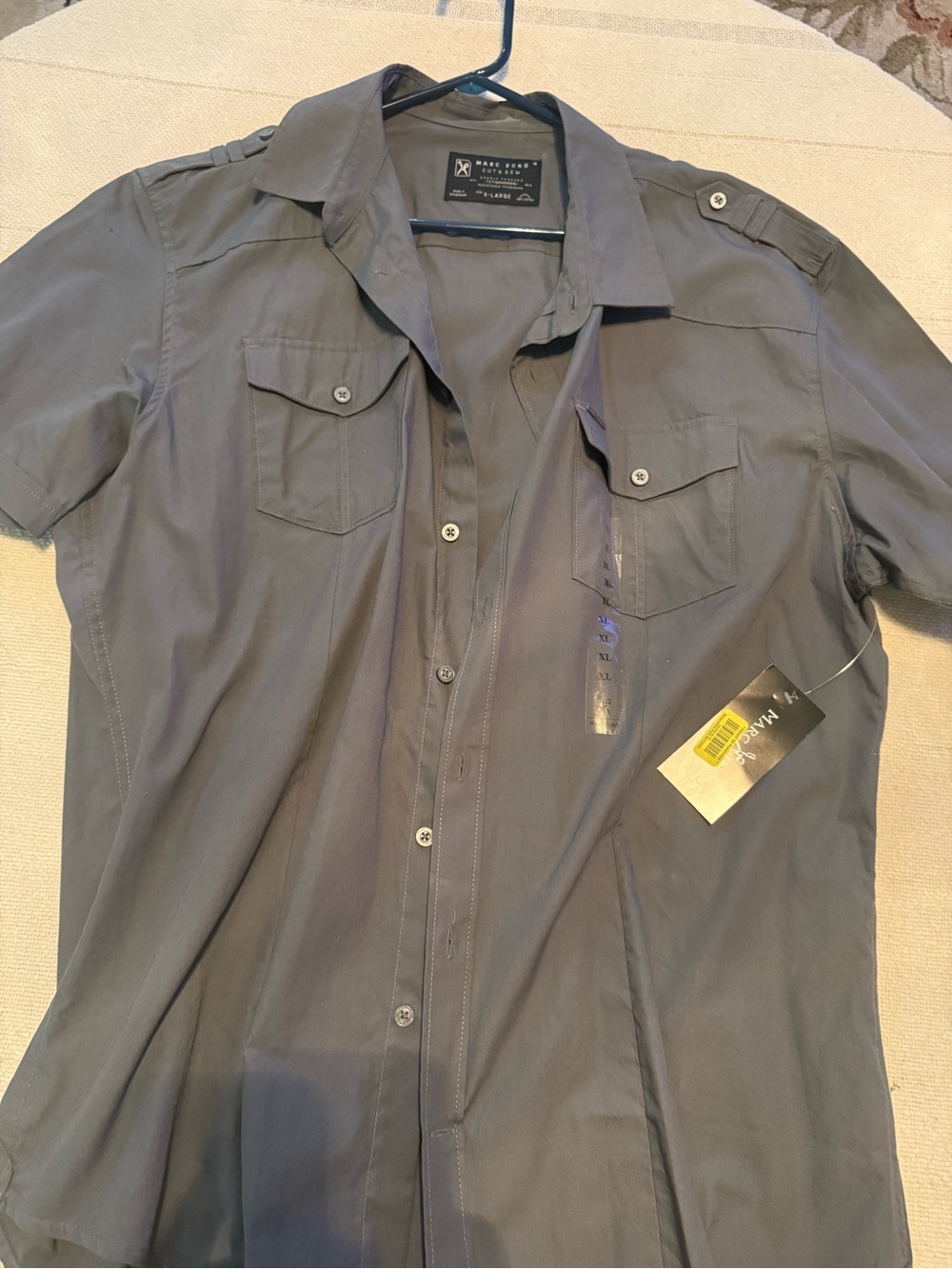 Marc Ecko Short Sleeve Button-Down Shirt in Slate Gray